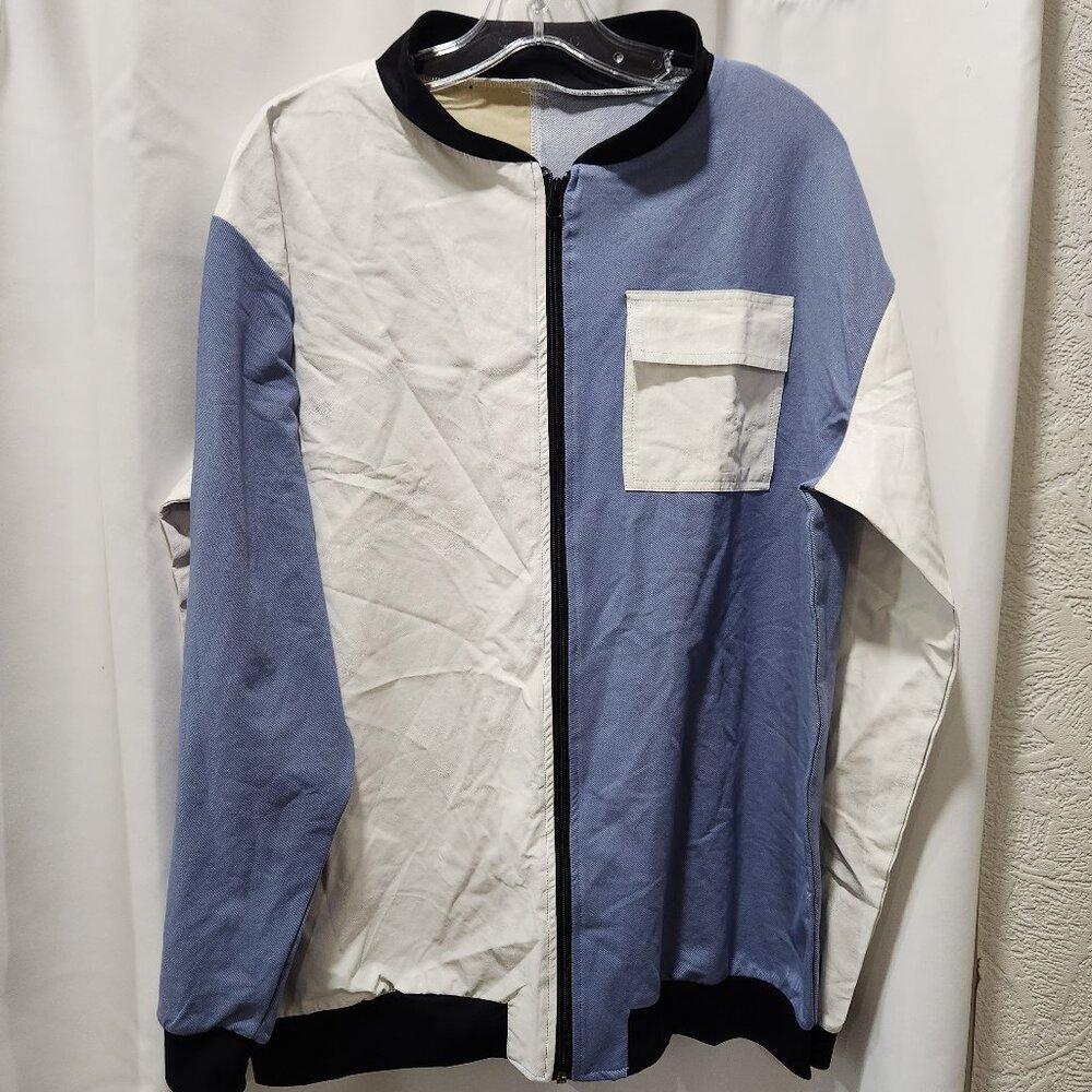 Weissman Dancer Blue & white colorblo lightweight bomber jacket Size Med  Unisex